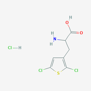 molecular formula C7H8Cl3NO2S B2777412 2-Amino-3-(2,5-dichlorothiophen-3-yl)propanoic acid;hydrochloride CAS No. 2243503-46-8