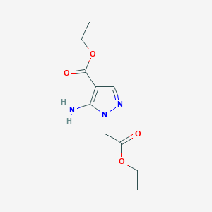 molecular formula C10H15N3O4 B2777415 ethyl 5-amino-1-(2-ethoxy-2-oxoethyl)-1H-pyrazole-4-carboxylate CAS No. 101950-46-3