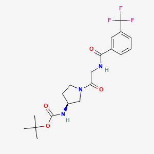 molecular formula C19H24F3N3O4 B2777416 tert-Butyl [(3S)-1-({[3-(Trifluoromethyl)benzoyl]amino}acetyl)pyrrolidin-3-yl]carbamate CAS No. 857650-89-6
