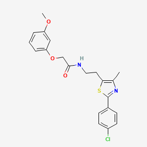 molecular formula C21H21ClN2O3S B2777434 N-{2-[2-(4-chlorophenyl)-4-methyl-1,3-thiazol-5-yl]ethyl}-2-(3-methoxyphenoxy)acetamide CAS No. 946250-48-2