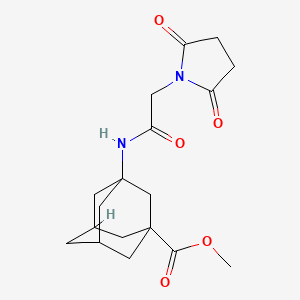 molecular formula C18H24N2O5 B2777441 (1r,3s,5R,7S)-methyl 3-(2-(2,5-dioxopyrrolidin-1-yl)acetamido)adamantane-1-carboxylate CAS No. 1207023-16-2