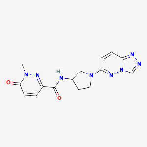 molecular formula C15H16N8O2 B2777443 N-(1-([1,2,4]triazolo[4,3-b]pyridazin-6-yl)pyrrolidin-3-yl)-1-methyl-6-oxo-1,6-dihydropyridazine-3-carboxamide CAS No. 2034300-88-2