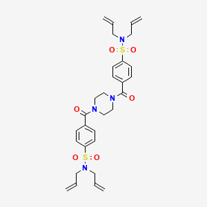 4-[4-[4-[bis(prop-2-enyl)sulfamoyl]benzoyl]piperazine-1-carbonyl]-N,N-bis(prop-2-enyl)benzenesulfonamide