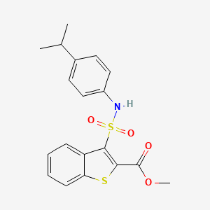 molecular formula C19H19NO4S2 B2777456 Methyl 3-{[(4-isopropylphenyl)amino]sulfonyl}-1-benzothiophene-2-carboxylate CAS No. 932354-74-0