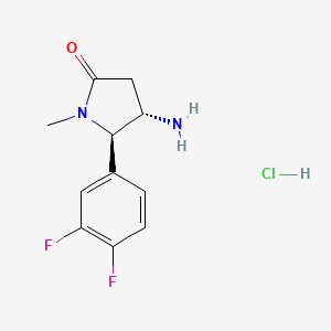 molecular formula C11H13ClF2N2O B2777460 (4S,5R)-4-Amino-5-(3,4-difluorophenyl)-1-methylpyrrolidin-2-one;hydrochloride CAS No. 2126143-99-3