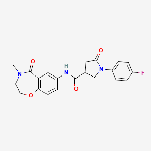 1-(4-fluorophenyl)-N-(4-methyl-5-oxo-2,3,4,5-tetrahydrobenzo[f][1,4]oxazepin-7-yl)-5-oxopyrrolidine-3-carboxamide
