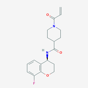 molecular formula C18H21FN2O3 B2777467 N-[(4S)-8-Fluoro-3,4-dihydro-2H-chromen-4-yl]-1-prop-2-enoylpiperidine-4-carboxamide CAS No. 2361575-53-1