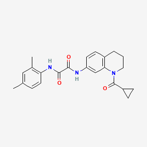 molecular formula C23H25N3O3 B2777473 N-[1-(环丙烷甲酰)-3,4-二氢-2H-喹啉-7-基]-N'-(2,4-二甲基苯基)甲酰胺 CAS No. 898429-51-1