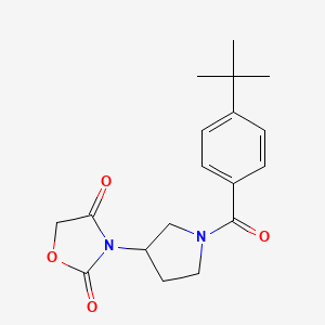 molecular formula C18H22N2O4 B2777476 3-(1-(4-(Tert-butyl)benzoyl)pyrrolidin-3-yl)oxazolidine-2,4-dione CAS No. 2034383-85-0