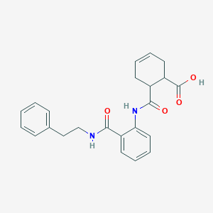 molecular formula C23H24N2O4 B277748 6-[Oxo-[2-[oxo-(2-phenylethylamino)methyl]anilino]methyl]-1-cyclohex-3-enecarboxylic acid 