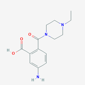 molecular formula C14H19N3O3 B277749 5-Amino-2-[(4-ethyl-1-piperazinyl)carbonyl]benzoic acid 