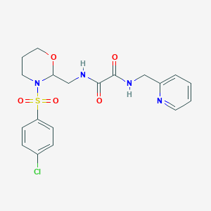 N1-((3-((4-chlorophenyl)sulfonyl)-1,3-oxazinan-2-yl)methyl)-N2-(pyridin-2-ylmethyl)oxalamide
