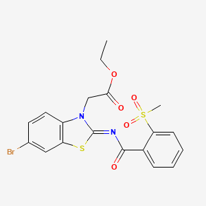 (Z)-ethyl 2-(6-bromo-2-((2-(methylsulfonyl)benzoyl)imino)benzo[d]thiazol-3(2H)-yl)acetate