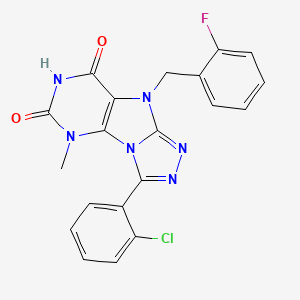 8-(2-Chlorophenyl)-5-[(2-fluorophenyl)methyl]-1-methylpurino[8,9-c][1,2,4]triazole-2,4-dione