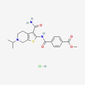 Methyl 4-((3-carbamoyl-6-isopropyl-4,5,6,7-tetrahydrothieno[2,3-c]pyridin-2-yl)carbamoyl)benzoate hydrochloride