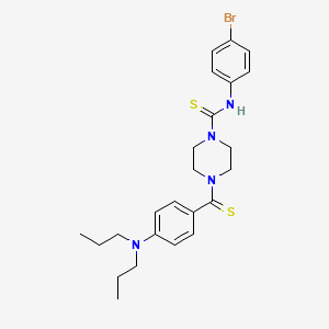 molecular formula C24H31BrN4S2 B2777516 N-(4-溴苯基)-4-[4-(二丙基氨基)苯基甲硫酰基]哌嗪-1-羧酰胺 CAS No. 865612-22-2