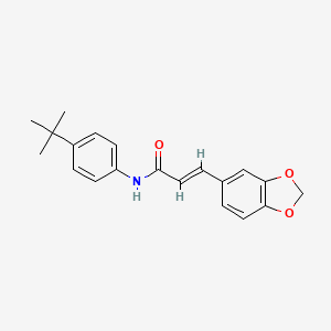molecular formula C20H21NO3 B2777532 3-(1,3-苯并二噁杂环-5-基)-N-(4-(叔丁基)苯基)丙烯酰胺 CAS No. 850496-14-9