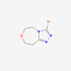molecular formula C6H8BrN3O B2777539 3-溴-5H,6H,8H,9H-[1,2,4]三唑并[4,3-d][1,4]噁唑啉 CAS No. 1782346-41-1