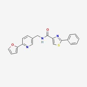 molecular formula C20H15N3O2S B2777545 N-((6-(呋喃-2-基)吡啶-3-基)甲基)-2-苯基噻唑-4-甲酰胺 CAS No. 2034394-94-8