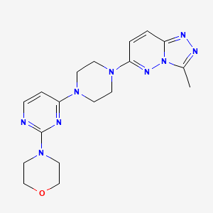 molecular formula C18H23N9O B2777549 4-[4-(4-{3-Methyl-[1,2,4]triazolo[4,3-b]pyridazin-6-yl}piperazin-1-yl)pyrimidin-2-yl]morpholine CAS No. 2415633-82-6
