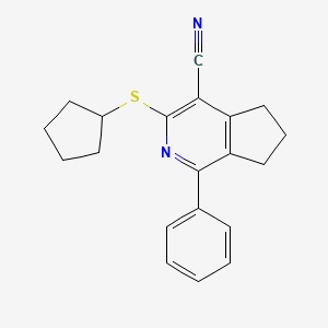 3-(cyclopentylsulfanyl)-1-phenyl-6,7-dihydro-5H-cyclopenta[c]pyridine-4-carbonitrile