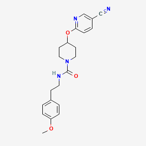 molecular formula C21H24N4O3 B2777569 4-((5-氰基嘧啶-2-基)氧基)-N-(4-甲氧基苯乙基)哌啶-1-甲酰胺 CAS No. 1428378-29-3