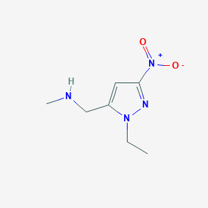 molecular formula C7H12N4O2 B2777572 [(1-Ethyl-3-nitropyrazol-5-yl)methyl]methylamine CAS No. 1345510-62-4