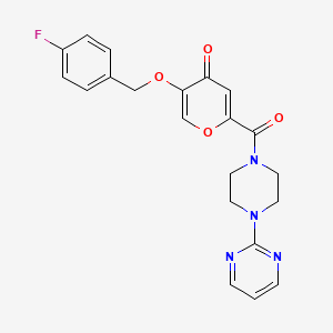 5-((4-fluorobenzyl)oxy)-2-(4-(pyrimidin-2-yl)piperazine-1-carbonyl)-4H-pyran-4-one