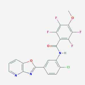 molecular formula C20H10ClF4N3O3 B277758 N-[2-chloro-5-([1,3]oxazolo[4,5-b]pyridin-2-yl)phenyl]-2,3,5,6-tetrafluoro-4-methoxybenzamide 