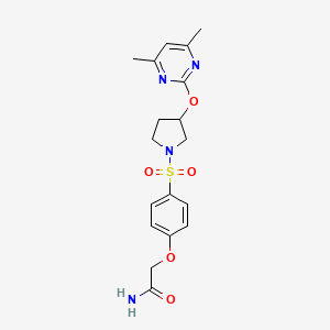 2-(4-((3-((4,6-Dimethylpyrimidin-2-yl)oxy)pyrrolidin-1-yl)sulfonyl)phenoxy)acetamide