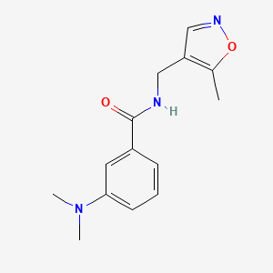 molecular formula C14H17N3O2 B2777590 3-(dimethylamino)-N-[(5-methyl-1,2-oxazol-4-yl)methyl]benzamide CAS No. 2034404-21-0