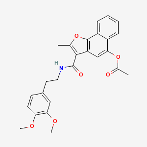 molecular formula C26H25NO6 B2777595 3-((3,4-Dimethoxyphenethyl)carbamoyl)-2-methylnaphtho[1,2-b]furan-5-yl acetate CAS No. 690641-21-5