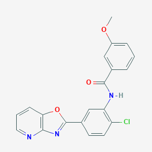 molecular formula C20H14ClN3O3 B277760 N-(2-chloro-5-[1,3]oxazolo[4,5-b]pyridin-2-ylphenyl)-3-methoxybenzamide 
