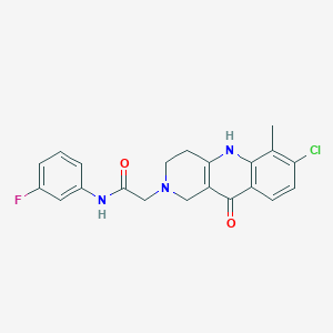 molecular formula C21H19ClFN3O2 B2777605 2-{3-[(3-ethyl-1,2,4-oxadiazol-5-yl)methyl]-8-methyl-4-oxo-3,4-dihydro-5H-pyrimido[5,4-b]indol-5-yl}-N-[3-(methylthio)phenyl]acetamide CAS No. 1251566-55-8