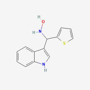 molecular formula C13H12N2OS B2777606 N-[1H-Indol-3-yl(thiophen-2-yl)methyl]hydroxylamine CAS No. 2230802-70-5