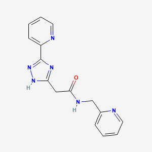 2-(3-(pyridin-2-yl)-1H-1,2,4-triazol-5-yl)-N-(pyridin-2-ylmethyl)acetamide