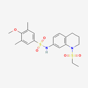 molecular formula C20H26N2O5S2 B2777619 N-(1-(ethylsulfonyl)-1,2,3,4-tetrahydroquinolin-7-yl)-4-methoxy-3,5-dimethylbenzenesulfonamide CAS No. 946227-63-0