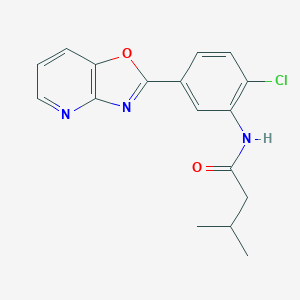molecular formula C17H16ClN3O2 B277762 N-(2-chloro-5-[1,3]oxazolo[4,5-b]pyridin-2-ylphenyl)-3-methylbutanamide 