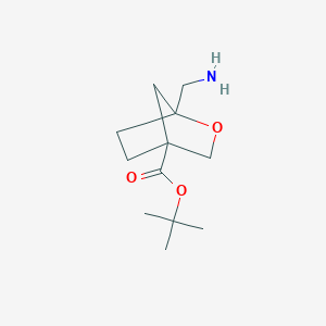 molecular formula C12H21NO3 B2777621 Tert-butyl 1-(aminomethyl)-2-oxabicyclo[2.2.1]heptane-4-carboxylate CAS No. 2287283-79-6