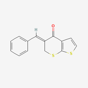 molecular formula C14H10OS2 B2777622 5-[(Z)-苯甲亚甲基]-4H-噻吩[2,3-b]噻吩并[4(6H)-酮] CAS No. 1164537-25-0