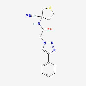 molecular formula C15H15N5OS B2777624 N-(3-cyanothiolan-3-yl)-2-(4-phenyl-1H-1,2,3-triazol-1-yl)acetamide CAS No. 1445106-12-6