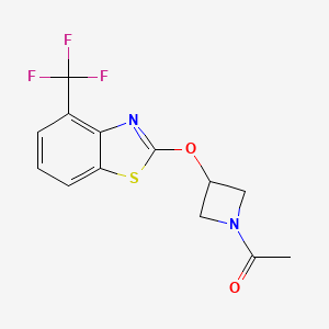 molecular formula C13H11F3N2O2S B2777628 1-(3-((4-(三氟甲基)苯并[d]噻唑-2-基)氧基)氮杂环丁烷-1-基)乙酮 CAS No. 1421489-81-7