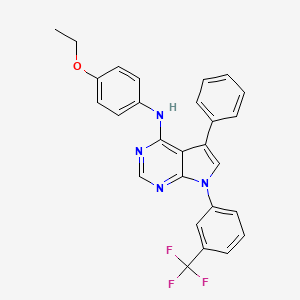 molecular formula C27H21F3N4O B2777629 N-(4-ethoxyphenyl)-5-phenyl-7-[3-(trifluoromethyl)phenyl]-7H-pyrrolo[2,3-d]pyrimidin-4-amine CAS No. 477237-51-7