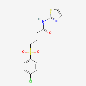 molecular formula C13H13ClN2O3S2 B2777637 4-((4-chlorophenyl)sulfonyl)-N-(thiazol-2-yl)butanamide CAS No. 941951-12-8