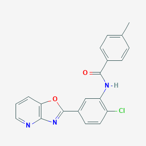 molecular formula C20H14ClN3O2 B277764 N-(2-chloro-5-[1,3]oxazolo[4,5-b]pyridin-2-ylphenyl)-4-methylbenzamide 