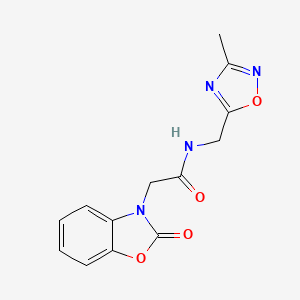 molecular formula C13H12N4O4 B2777641 N-((3-methyl-1,2,4-oxadiazol-5-yl)methyl)-2-(2-oxobenzo[d]oxazol-3(2H)-yl)acetamide CAS No. 1235000-96-0