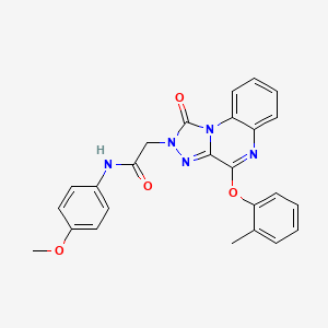molecular formula C25H21N5O4 B2777643 N-(4-methoxyphenyl)-2-(1-oxo-4-(o-tolyloxy)-[1,2,4]triazolo[4,3-a]quinoxalin-2(1H)-yl)acetamide CAS No. 1215635-29-2
