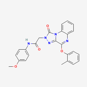 molecular formula C25H21N5O4 B2777643 N-(4-methoxyphenyl)-2-[4-(2-methylphenoxy)-1-oxo-1H,2H-[1,2,4]triazolo[4,3-a]quinoxalin-2-yl]acetamide CAS No. 1215635-29-2