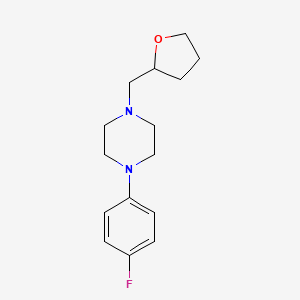 molecular formula C15H21FN2O B2777644 1-(4-Fluorophenyl)-4-((tetrahydrofuran-2-yl)methyl)piperazine CAS No. 2320220-83-3