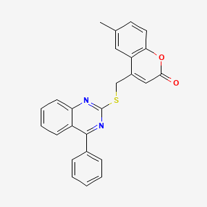 6-Methyl-4-[(4-phenylquinazolin-2-yl)sulfanylmethyl]chromen-2-one